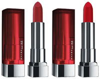 Maybelline New York Color Sensational Creamy Matte Lipstick, 691 Rich Ruby, 3.9g & Maybelline New York Color Sensational Creamy Matte Lipstick, 640 Red Liberation, 3.9g