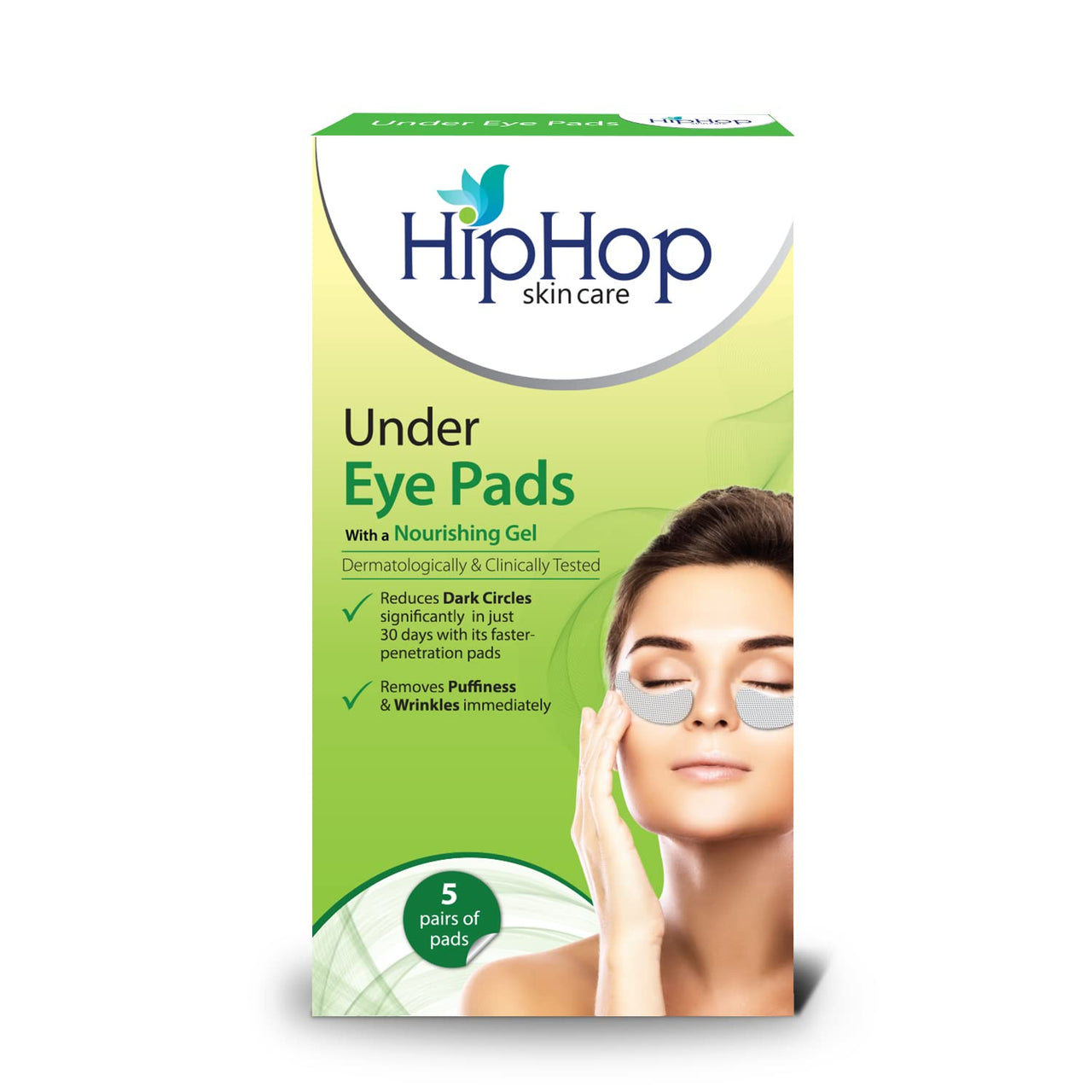 HipHop skin care Under Eye Pads With Nourishing Gel- 5 Pads & Cleansing Charcoal Nose Strips For Women (3 Strips)