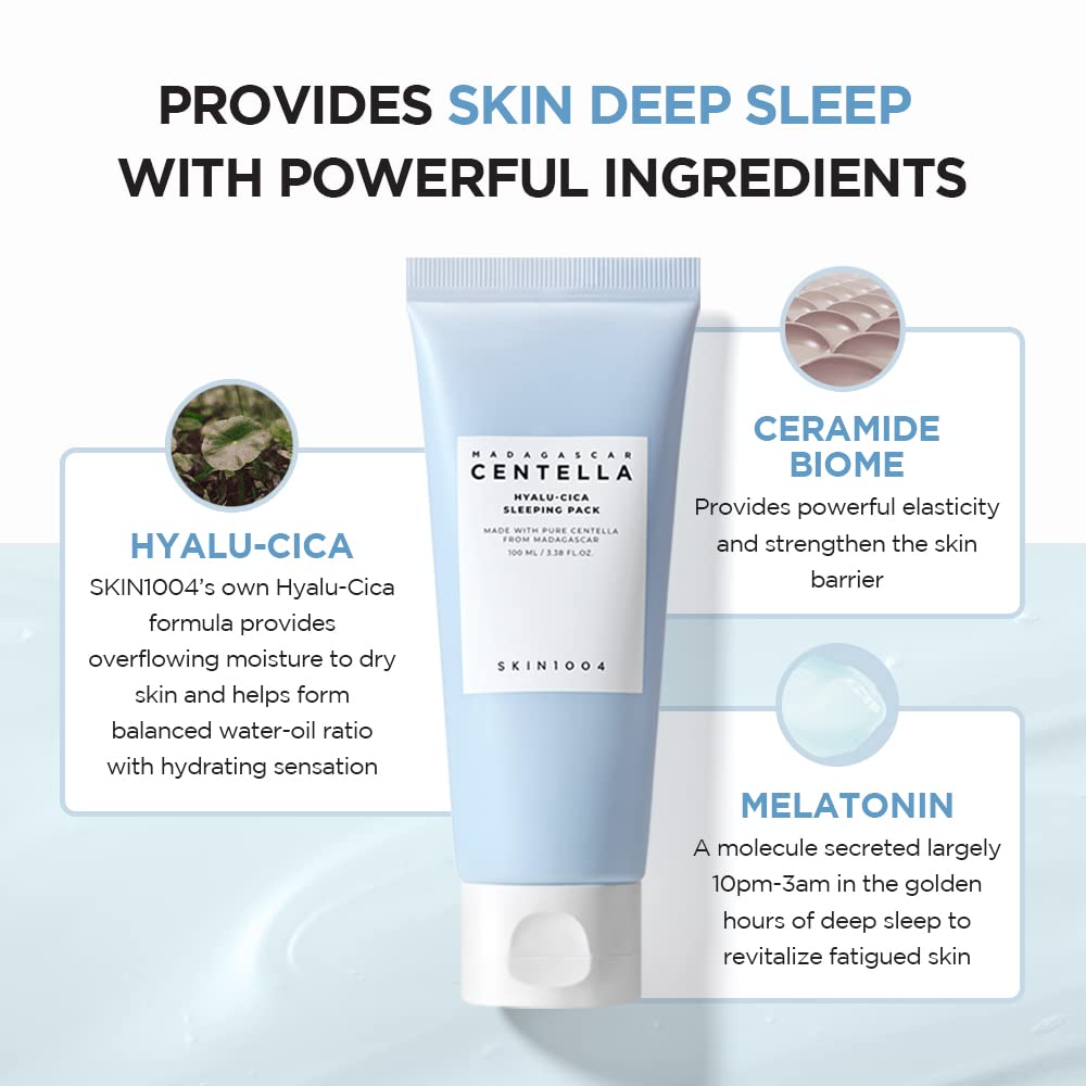 SKIN1004 Madagascar Centella Hyalu-Cica Cream Sleeping Pack | Made With Pure Centella | Suitable For All Skin Types | 100Ml