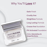 Hilary Rhoda Magic Jar Colour Changing Foundation Cream For All Skin Types | Buildable Coverage | Long Lasting & Weightless Formula | Crease-Free Foundation | Cruelty-Free | Satin Finish | 30G