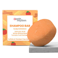 Earth Rhythm Scalp Exfoliating Shampoo Bar With 2% Salicylic Acid, Controls Excess Oil, Soothes Scalp, Reduces Dandruff, Paraben & Sulphate Free, Natural & Eco-Friendly - 80g (Cardboard)