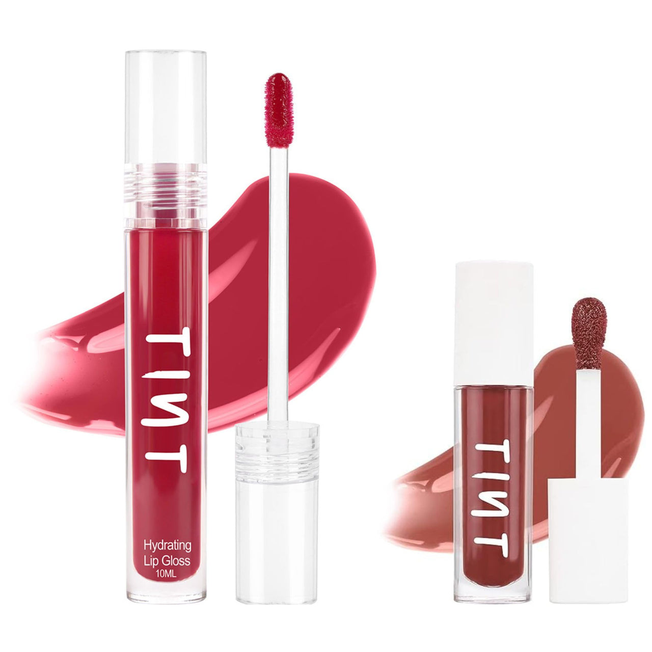 Tint Cosmetics Berry Pink (10ml) & Minx Hydrating Lipgloss (5ml), Light Weight, Long Lasting, High-Shine & Soft Creamy Lipgloss For Girl & Women, (Pack of 2)