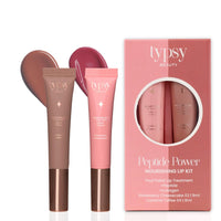 Typsy Beauty Pout & Polish Lip Balm Kit | Hydrating with Peptides & Collagen | Deep Moisture with Cooling Metal Applicator | Strawberry Cheesecake & Caramel Toffee Lip balm | 8ml