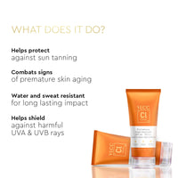 VLCC Clinic ProDefence Water Resistant SPF 60 PA+++ Sun Screen Gel Crème - 100g | Dermatologically Tested Sunscreen | Water and Sweat Resistant | Protects from Sun Damage | Waterproof Sunscreen
