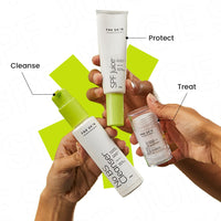 FAE Beauty Cleanse, Nourish & Protect Combo | Gentle Face Cleanser, Probiotic Serum Stick, No White Cast Sunscreen With SPF 50+ PA++++ | For All Skin Types | Skincare For Beginners | Vegan