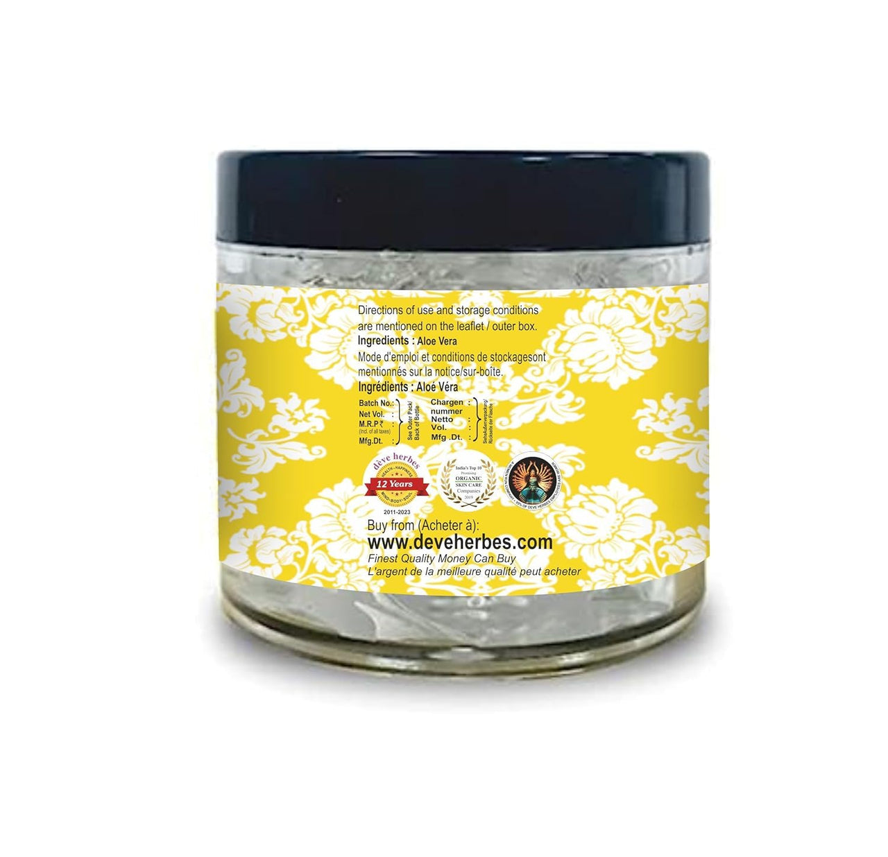 Deve Herbes Aloe Vera Gel (Elixir) | Made with 100% Pure Aloe Vera | Deeply Moisturizing & Hydrating | Daily Skin & Hair Care | For All Skin Types | 100gm