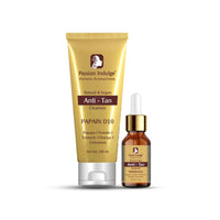 Passion Indulge Natural Papain D10 Cleanser 100ml & Papain D10 Facial Oil 10ml Combo Pack For Reduces Tan | Improves Tone & Texture | Glowing Skin With Papaya, Turmeric & Orange | All Skin Types | Vegan