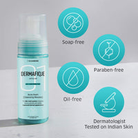 Dermafique Acne Avert Cleansing Mousse, 150 ml - for Acne Prone Skin- Suits Oily and Dry Skin - Foaming Face Wash with Salicylic acid - Cleanses Pores and Clears Out Excess Sebum - Paraben Free, SLES-free- Dermatologist Tested