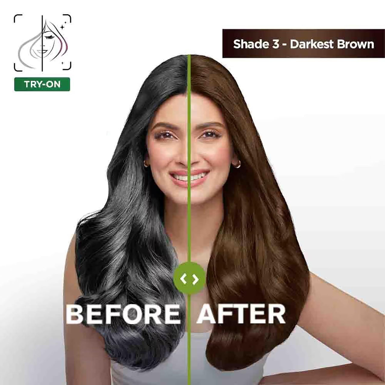 Garnier Color Naturals Creme Hair Color - Shade 3 Darkest Brown (70ml + 60g) + Bright Complete Vitamin C serum 7ml (2 ITEM IN SET)