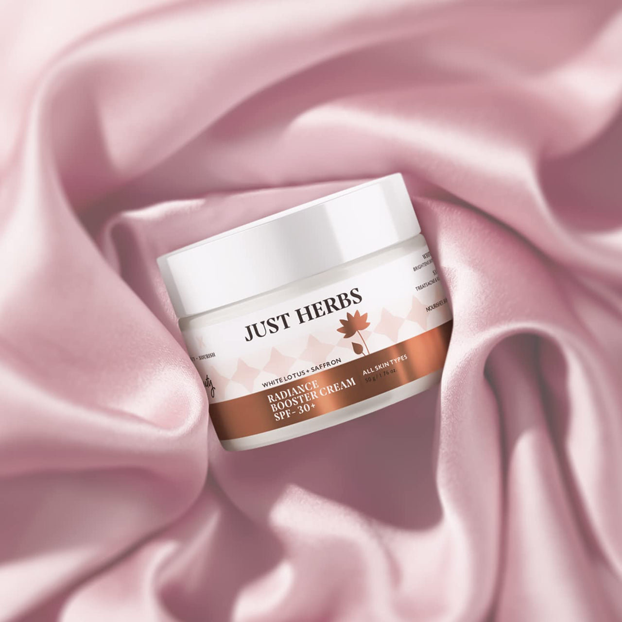 Just Herbs Saffron + White Lotus Radiance Booster Cream with SPF 30+ for Brighter Complexion | For Men & Women- 50g