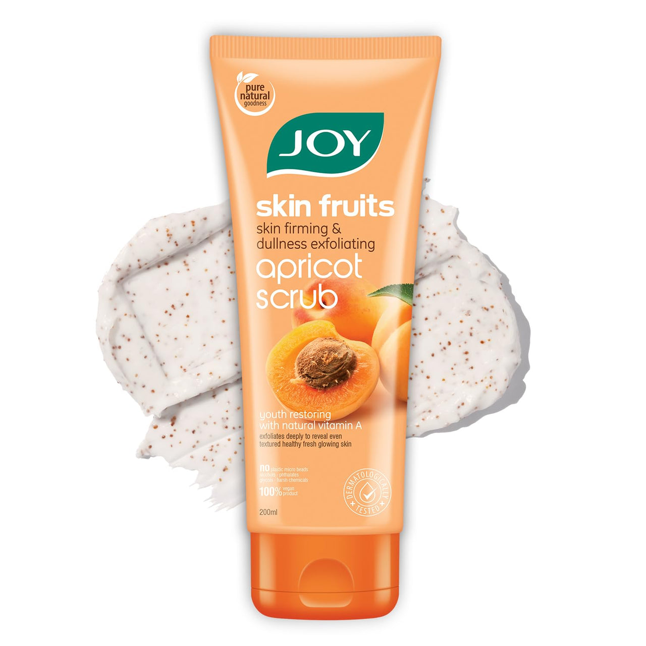 Joy Apricot & Walnut Face & Body Scrub for Blackheads Removal (200gm) | Exfoliating Scrub For All Skin Types | Removes Tan & Dead Skin | 100% Vegan & Gentle on Skin