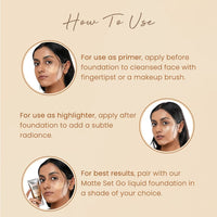 Earth Rhythm Glow Set Go Multipurpose Strobe Cream Spf 50 PA++++ | Used As Moisturizer, Primer, Highlighter | Cocoa Butter, Vitamin E - Pearly Glow- 40ml