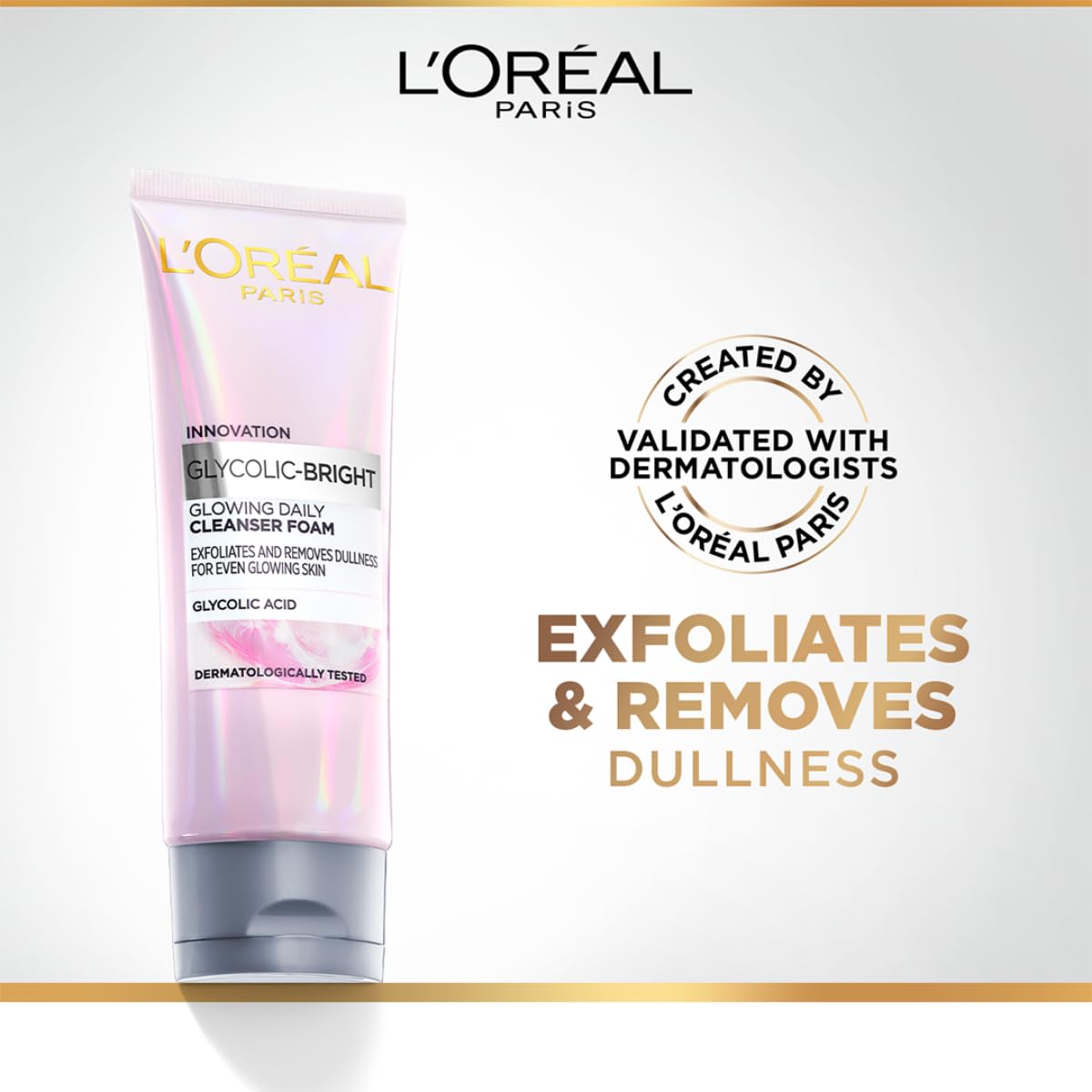 L Oréal Paris Glycolic Bright Daily Foaming Face Cleanser & Moisture Sealing Conditioner Combo