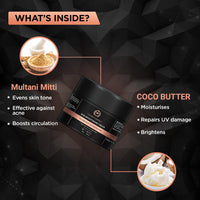 The Man Company Skin Brightening Cream - 50gm for Glowing Radiant Skin | Enriched with Multani Mitti, Coco Butter, Hyaluronic Acid | Reduces Acne & Dark Spots Naturally