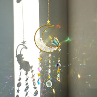 Opal Moon Crystal Suncacher - Sun Catchers Indoor Window Prism Crystal Moon Dream Catcher Wind Chimes Crystals and Healing Stones Rainbow Maker Garden Tree Decorations Outdoor Moon Opal Crystal
