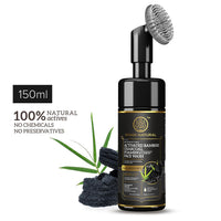 Khadi Natural Activated Bamboo Charcoal Foaming Face Wash With In- Built Face Brush | Anti-Pollution Face Wash| Face Wash for Removing Dead Skin Cells|Powered Botanics|150ml