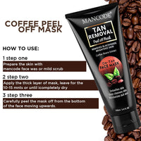 Mancode De-Tan Removal Peel off Face Mask for Men and Women 100ml | Deep Cleansing Exfoliator, Defeat Blackheads & Whiteheads, Glowing White & Brighten Skin