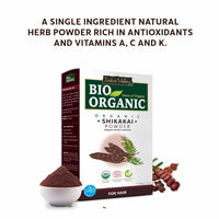 INDUS VALLEY Bio Organic Natural Shikakai Powder | Acacia concinna with Amla Powder | Indian Gooseberry for Hair Care - (100g+100g=200g)