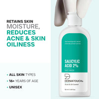 DERMATOUCH Salicylic Acid 2% Face Wash | For Acne & Oil Control | Suitable to All Skin Types | For both Men & Women | 50ML