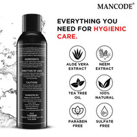 Mancode Intimate Wash For Men - 100ml with Tea Tree Essential Oil Ayurvedic & Natural Personal Intimate Hygiene Prevents Itching Irritation & Dryness Caused By Sweating Ball Wash for Men