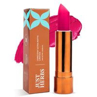 Just Herbs Ultra Matte Bullet Lipstick Nourishing Non Drying and Long Stay Lipsticks for Women 4 g (Hot Pink Pop)