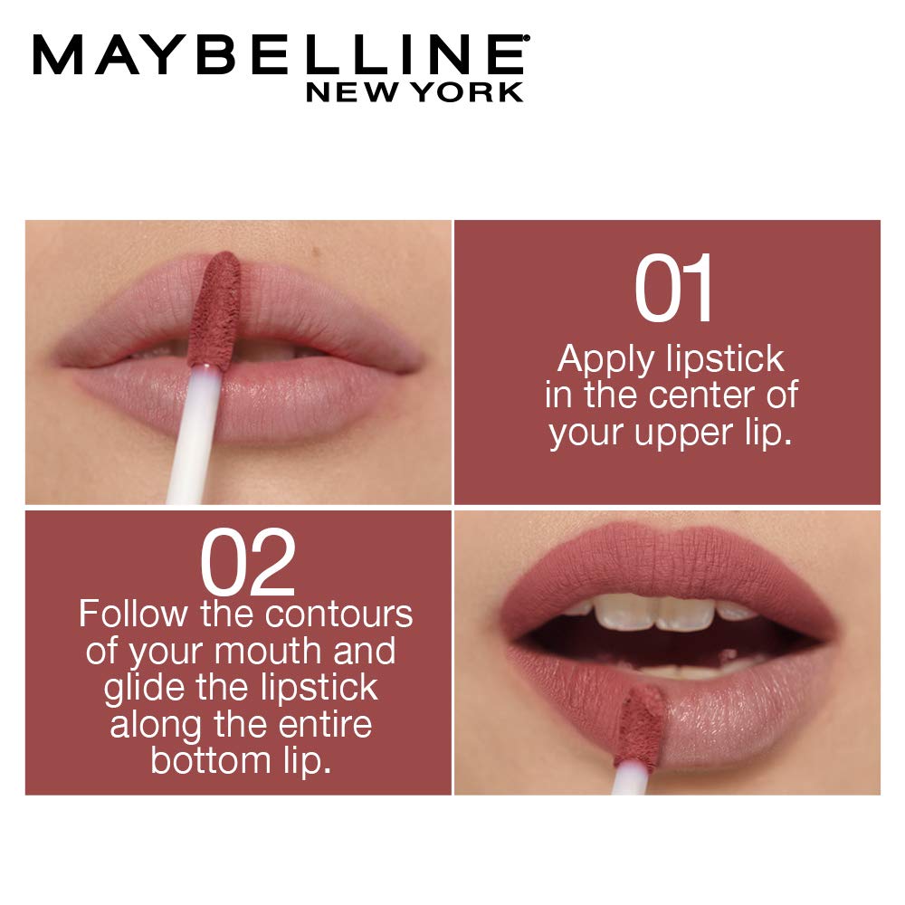 Maybelline New York Lipstick, Matte Finish, Non-Sticky and Non-Drying, Sensational Liquid Matte, 04 Easy Berry, 7ml