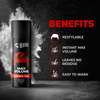 Beardo Max Volume Powder Wax 10 gm | Matte Finish | Strong Hold | Restylable | Hair Styling Wax | Hair Wax Powder For Men