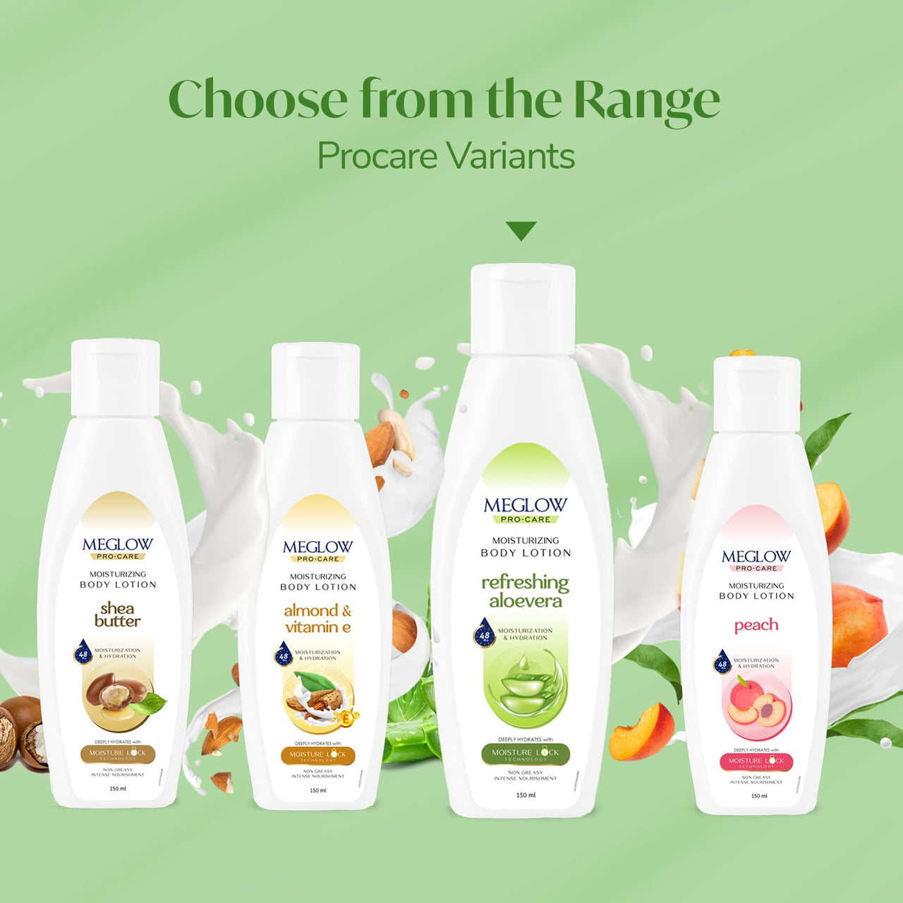 Meglow Pro-Care Moisturizing Body Lotion | Refreshing Aloe Vera Moisturizer for Women & Men for All Skin Types | Hydrating Moisturizer-150ml Pack of 2
