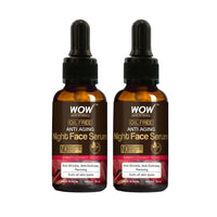 WOW Skin Science Anti Aging Night Face Serum|OIL FREE|Anti Wrinkle, Anti Dullness, Reviving|No Parabens, Silicones & Color|50mL|Pack of 2