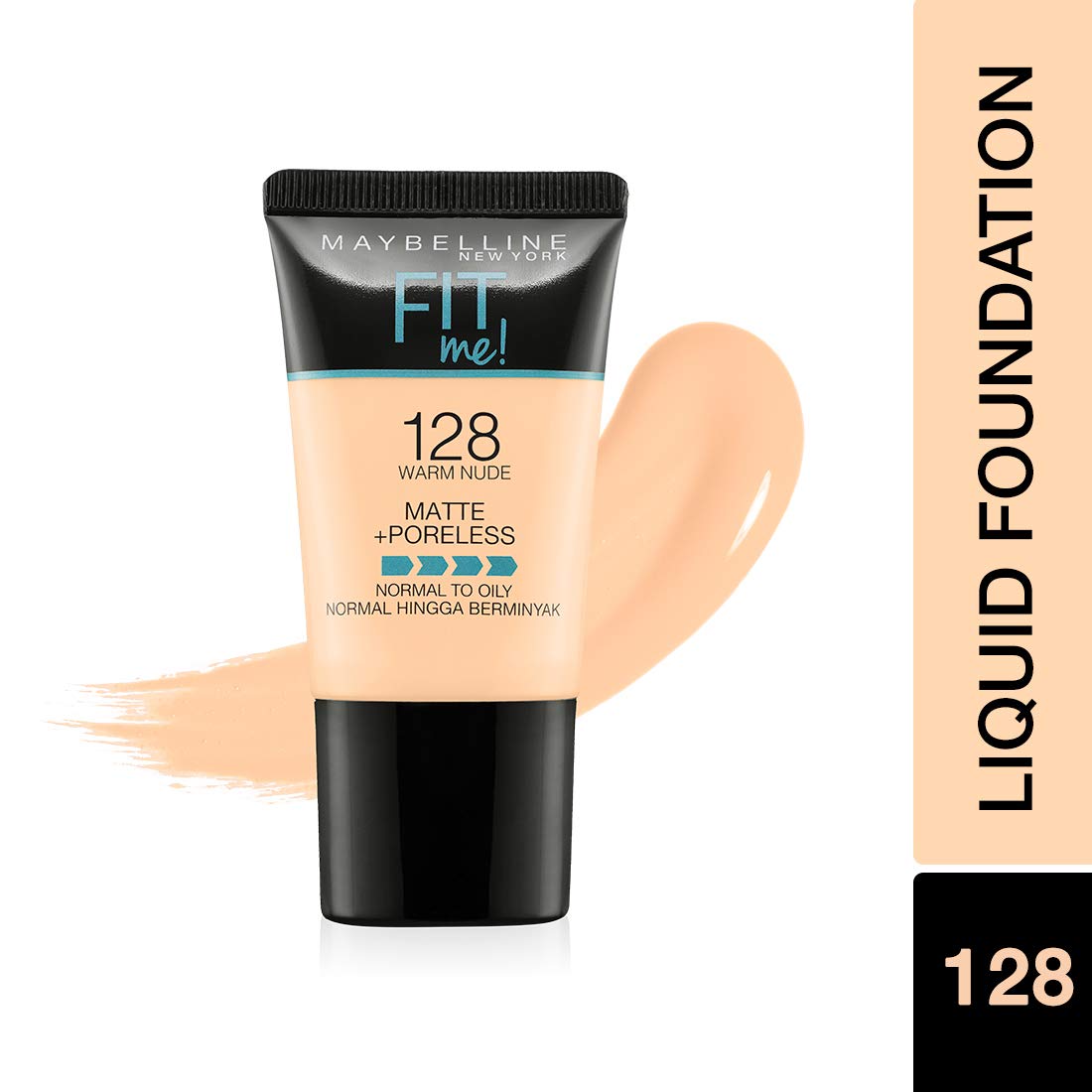 Maybelline New York The Blushed Nudes Palette Eyeshadow, 9G And Maybelline New York Fit Me Matte+Poreless Liquid Foundation Tube, 128 Warm Nude, 18Ml