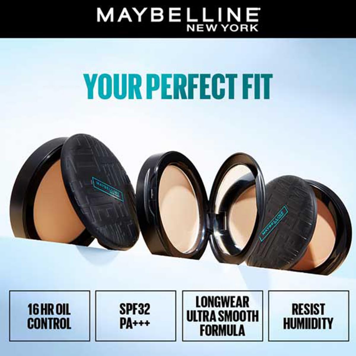 Maybelline New York Foundation, Matte & Poreless, With Spf-22, Fit Me, 128, 18Ml +Fit Me Compact Powder, With Spf-32Pa+++, 128, 6G Warm Nude, Full Coverage, For All Skin Type (Pack Of 2)