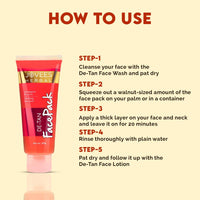 Jovees Herbal De-Tan Face Pack | Contains Wheat Germ and Carrot | For Tan Removal and Skin Revitalization | Bright and Glowing Skin 100gm (Pack of 2)