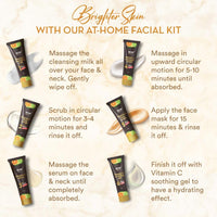 WOW Skin Science Vitamin C Brightening Facial Kit with Rose Water | For All Skin Types | 6 Easy Steps | For Brighter and Even Toned Skin |For Men & Women | Pack of 7