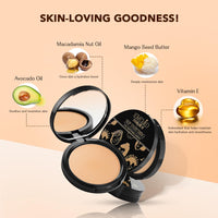 Lovechild Masaba 4-In-1 Mattifying Compact - Perfect All Skin Matte Coverage, Moisturizer, Primer & Skin Repair, With Macadamia Oil & Vitamin E, Easy Expresso (Deep) - 9G