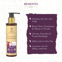 Khadi Essentials Red Onion Hair Conditioner - Hair Fall Control, Dry & Frizzy Hair Treatment with Black Seed Oil, Paraben & Sulphate for Men & Women, 200ml