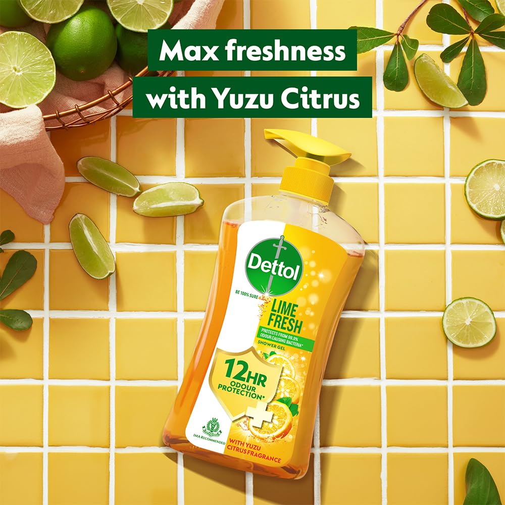 Dettol Lime Body Wash 500ml, Cool Gel, Honey Shower Gel