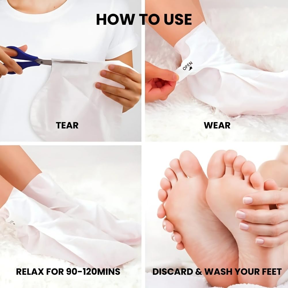 Carbamide Forte Peeling & Exfoliating Foot Peel off Mask for Dry & Calloused Feet | Foot peeling mask With 15% Glycolic Acid, 4% Lactic Acid & Aloe Vera | Helps Remove Dead Skin, Soften Cracked Heels & Calluses | 1 Pair (40g)