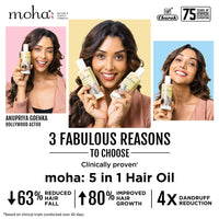 moha: Herbal Hair Shampoo 200 ML And 5 in 1 Hair Oil For Hair Growth and Hair Fall Reduction 200 ML Combo Pack | All Hair Type Clinically Proven (Oil + Shampoo 200ML each)
