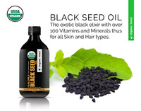 Organic Netra Pure Certified Organic Black Seed Kalonji Oil for Skin & Hair | Retains Shine and Moistures Skin - 100ml