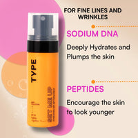 TYPE BEAUTY INC. Hydrating Setting Spray with SPF 35 PA++++ | 12Hr Long-Lasting & Hydrating | Dewy Finish for Fine Lines & Wrinkles | Anti-Aging | Lightweight & Refreshing | Makeup Fixer | 60ML