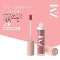 ZM Zayn & Myza Transfer-Proof Power Matte Finish Lip Colour I Smudge Proof & Water Resistant I Light Weight & Extremely Smooth Formula I Vegan - Rose Pink, 6 ml