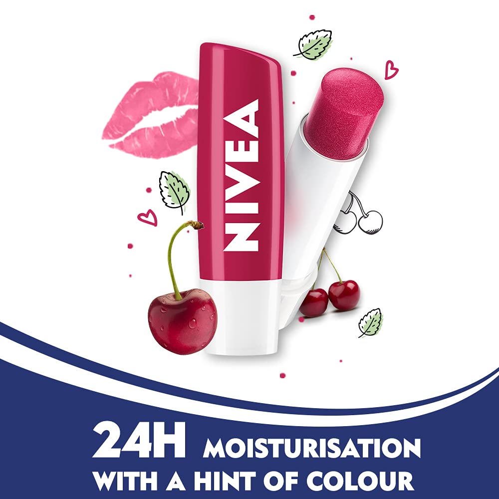 NIVEA Lip Balm & Face Moisturiser Combo,Pink, 300 Millilitres