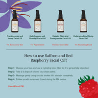 Juicy Chemistry Saffron & Red Raspberry Facial Oil, 10 ml | Organic Face Oil for Skin Brightening & Moisturising | Ecocert Certified for Men & Women | Cruelty-free & 100% Vegan