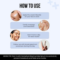 Dr. Sheth's Centella And Niacinamide Moisturizing Cream |For Oily & Acne Prone Skin | Fades Acne Marks & Controls Excess Oil | 48-Hour* Hydration| Lightweight, Fast Absorbing & Non-Sticky | 50G