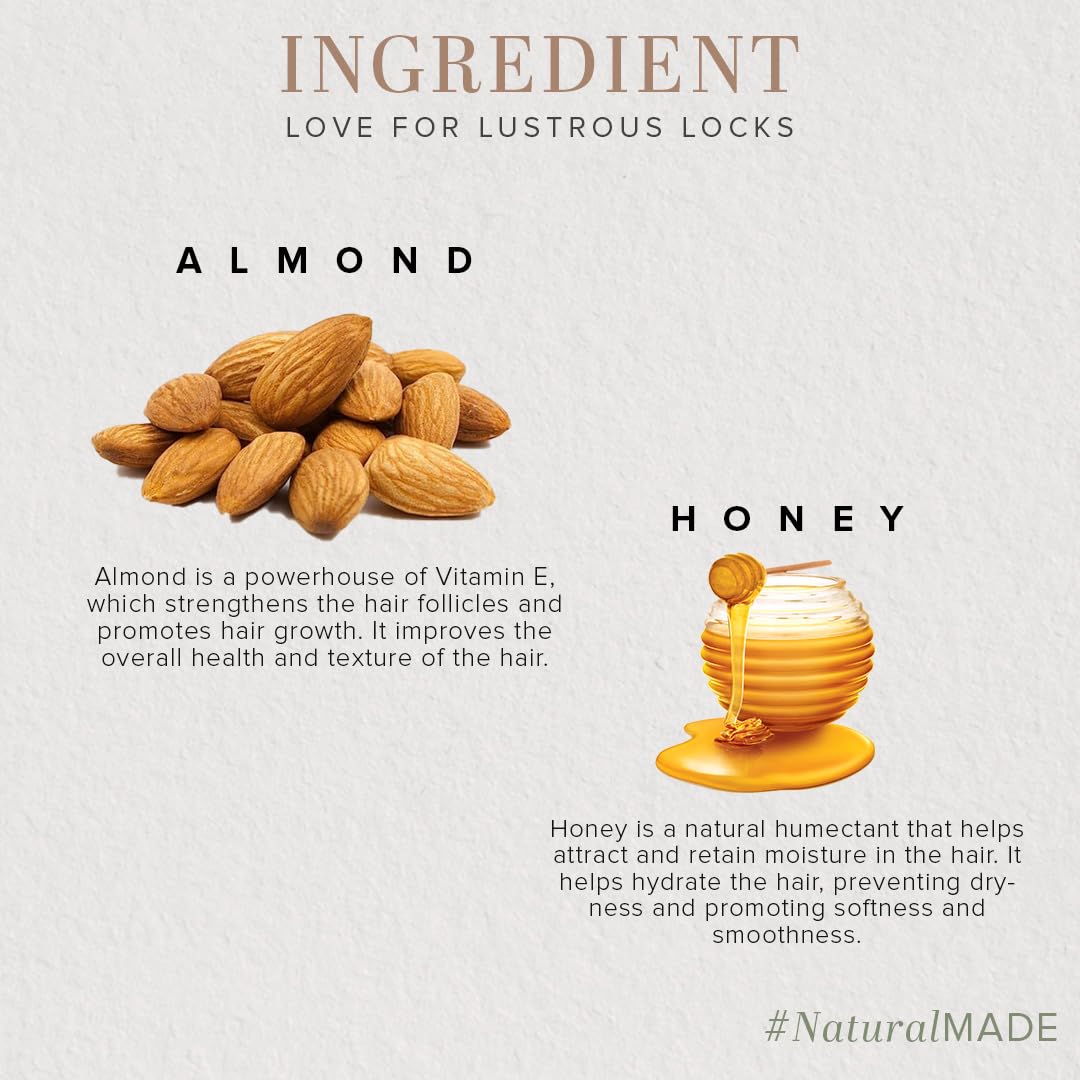 Khadi Natural Honey & Almond Hair Conditioner for Controlling Hair Fall | Herbal for Healthy Hair | Suitable for All Types | Pack of 2 | (210 * 2) (420 ml)