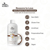 Herbs & Hills Coconut Hair Oil 300ml | Coconut Milk and AnaGain for Strong & Shiny Hair | Oil For Hair Fall, Strength, Damage, Thinning | Healthy, Nourished Hair