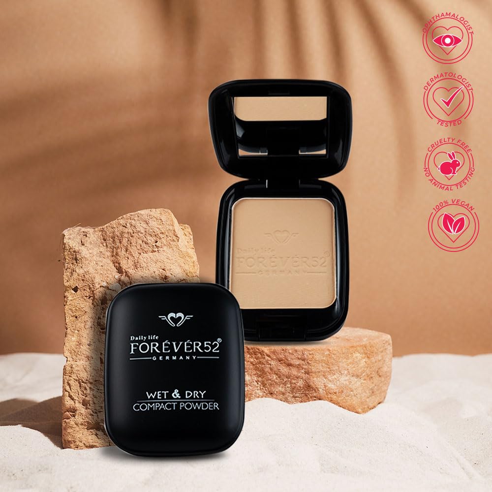Daily Life Forever52 Dual Wet and Dry Compact + Makeup Setting Powder (Natural-003, 12g) | Matte Finish | Lightweight | Long Lasting | Enriched With Vitamin E | Vegan