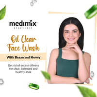 Medimix Ayurvedic Oil clear Face Wash for youthful and glowing skin | With Honey and Besan| 100 ml (Pack of 2)
