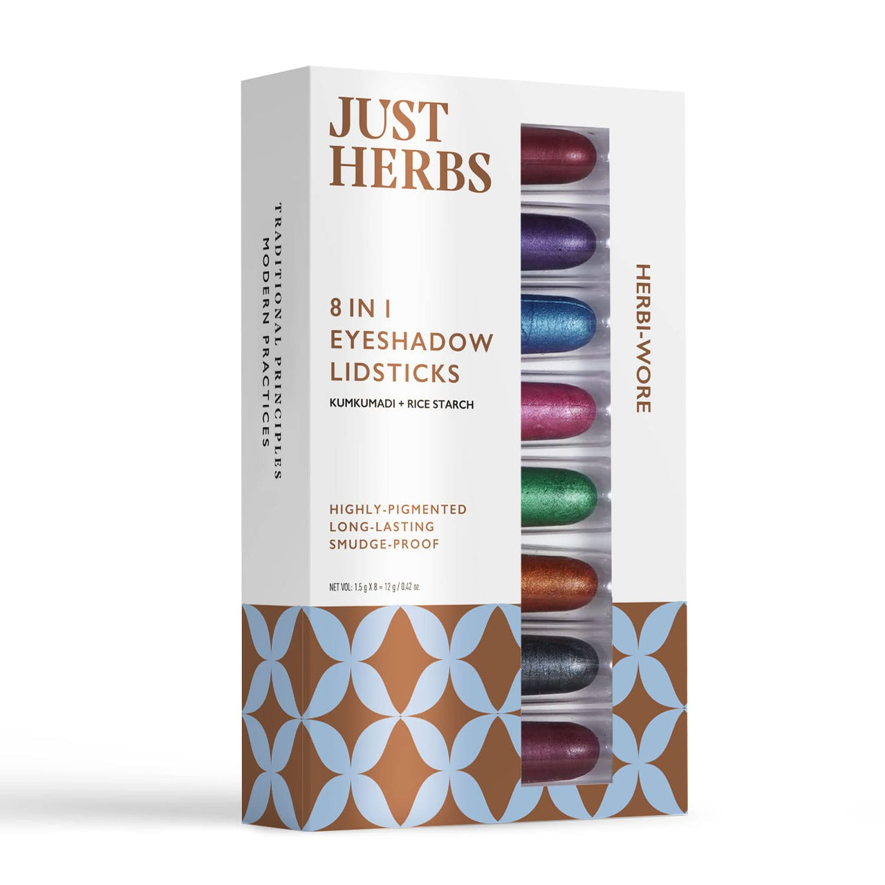 Just Herbs 8 In 1 Herbal Metallic stick-Shimmery Finish - 12Gm& 8 In 1 Herbal Metallic stick-Shimmer Finish - 12Gm (Herbi -Wore) Combo, Multicolor