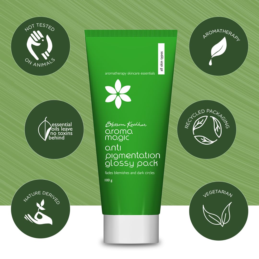 Aroma Magic Anti Pigmentation Glossy Face Pack| 5 powerful natural extracts |Fade Pigmentation,Blemishes & Dark circles |Radiant & Natural Glow |for Men & Women |All Skin Types|100gm Pack of 1